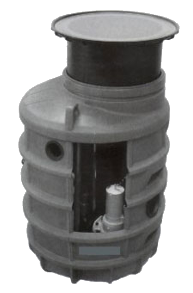 Pumpenschacht aus Kunststoff grau